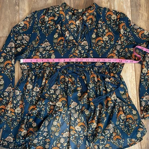 ANTHROPOLOGIE Romeo and Juliet Blue Paisley Print - Picture 5 of 8